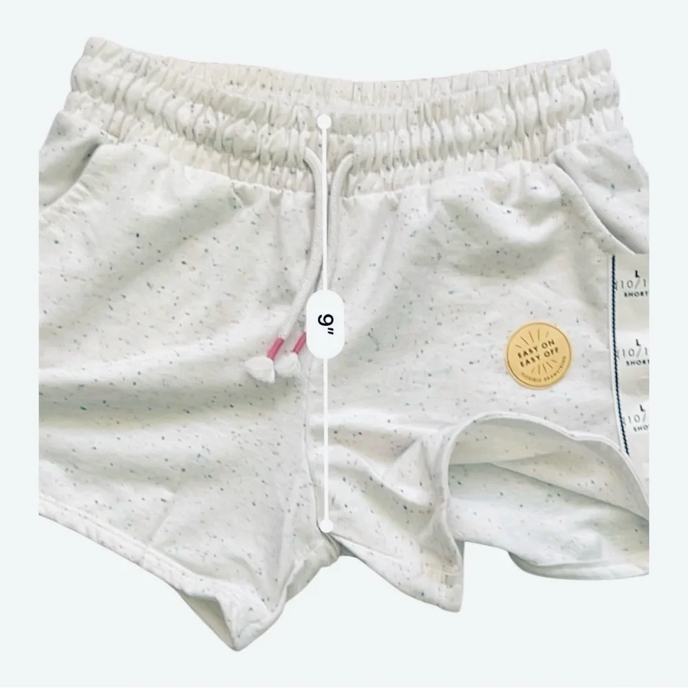 Cat & Jack casual white speckled confetti Girls shorts L (10-12) elastic waist